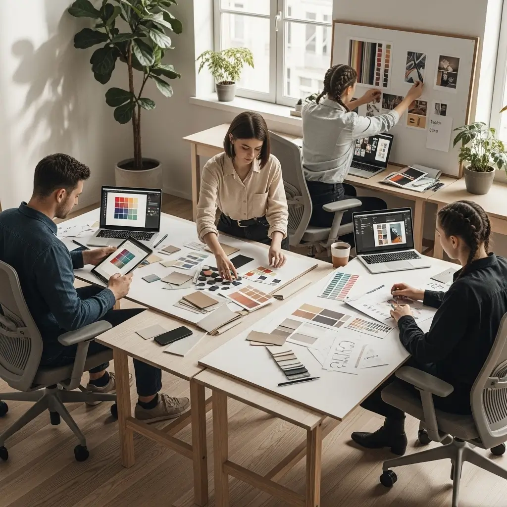 Görsel tasarımcı kurumsal kimlik ve markalaşma çalışıyor
